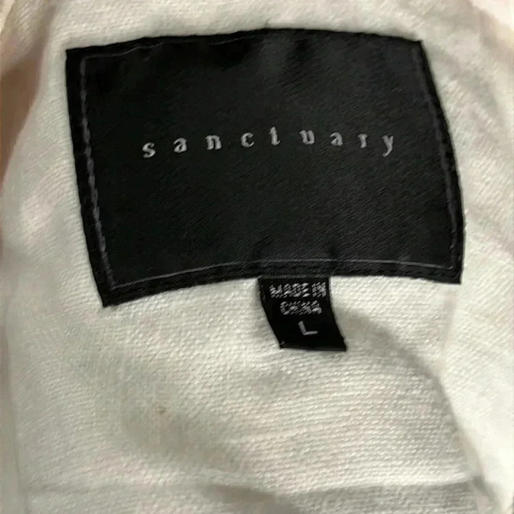 Sanctuary Asymmetric Zipper Front Moto 100% Linen Jacket Size L - Picture 4 of 5